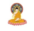 Buddha meditating, monk meditating, Monk chanting mantras